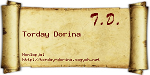 Torday Dorina névjegykártya